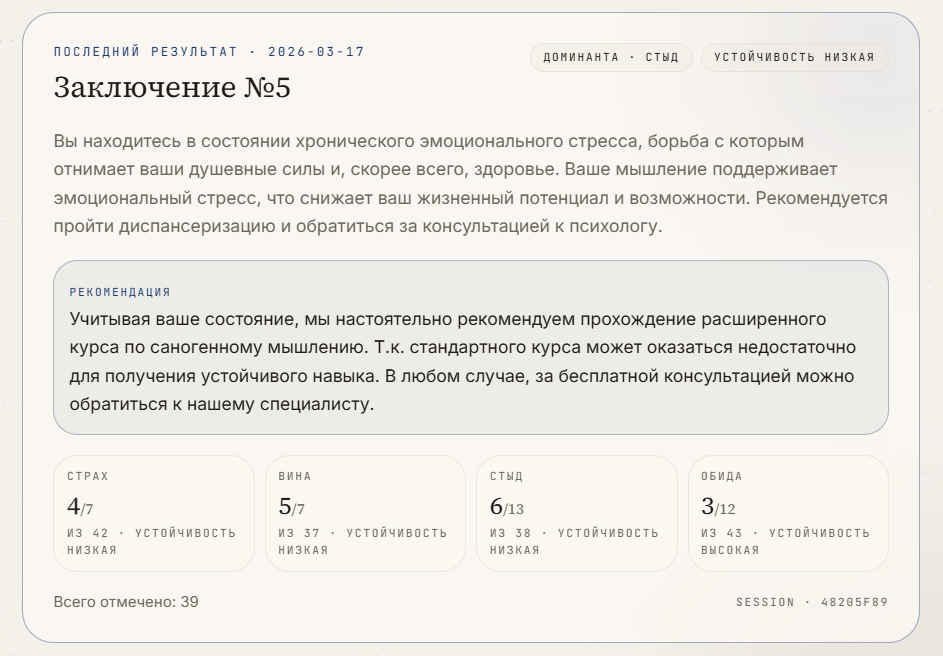 Заключение по результату